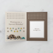 Schattigee lieveheersbeestjes naam sterren bruine  kaart (Binnen)