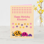 Schattigee lieveheersbeestjes naam sterren roze ki kaart (Gele Bloem)