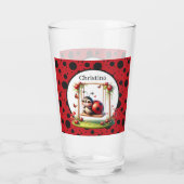 Schattigee lieveheersbeestjes naam toevoegen glas (Achterkant)