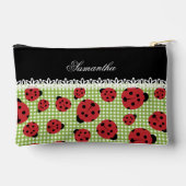 Schattigee lieveheersbeestjes op groen en aangepas etui (Achterkant)