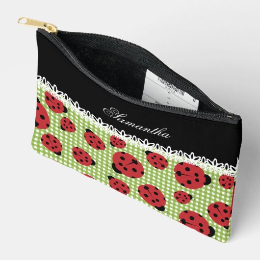 Schattigee lieveheersbeestjes op groen en aangepas etui (Open)