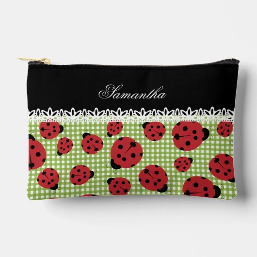 Schattigee lieveheersbeestjes op groen en aangepas etui (Voorkant)