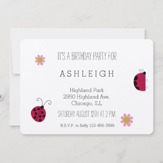 Schattigee lieveheersbeestjes verjaardag kaart (Voorkant)