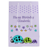 Schattigee lieveheersbeestjes Voeg naam sterren pa Medium Cadeauzakje (Achterkant)