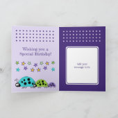 Schattigee lieveheersbeestjesnaam sterren paarse k kaart (Binnen)