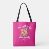 Schattigee "Liever Beaching" Custom Pink Tote Bag (Achterkant)