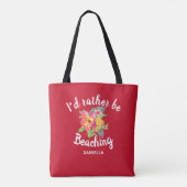 Schattigee "Liever Beaching" Custom Red Tote Bag (Achterkant)