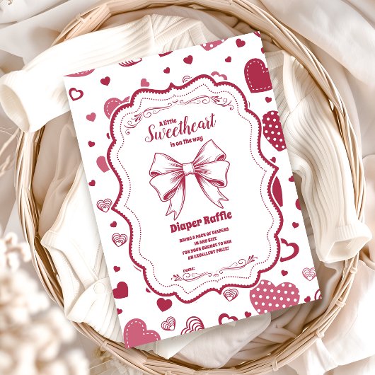 Schattigee lieverd Valentijnsdag Diapper Raffle Informatiekaartje