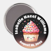 Schattigee L'il Cupcake Snoep Sprinkles Baby showe Magneet (Voorkant / Achterkant)