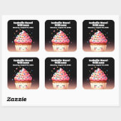 Schattigee L'il Cupcake Snoep Sprinkles Baby showe Vierkante Sticker (Vel)