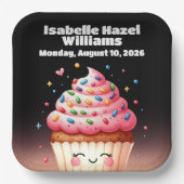Schattigee L'il Cupcake Sprinkles Baby shower Papieren Bordje (Voorkant)