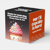 Schattigee L'il Cupcake Sprinkles Baby shower Welk Bedankdoosjes (Achterkant)