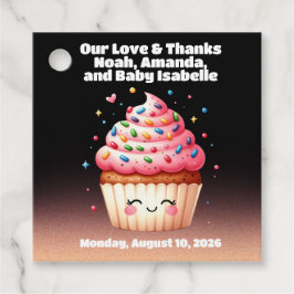 Schattigee L'il Cupcake Sprinkles Baby shower Welk Bedankjes Labels