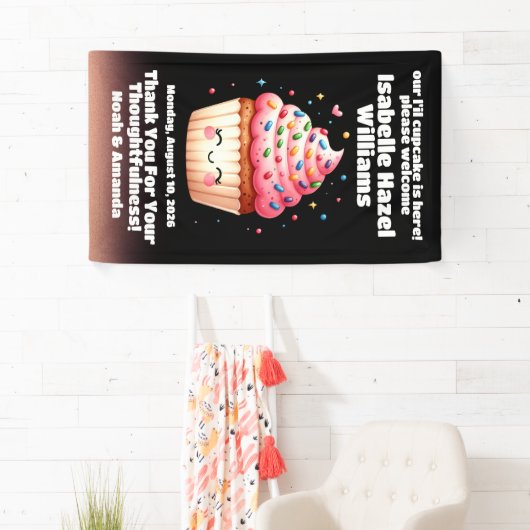 Schattigee L'il Cupcake Sprinkles Baby shower Welk Spandoek (Insitu)