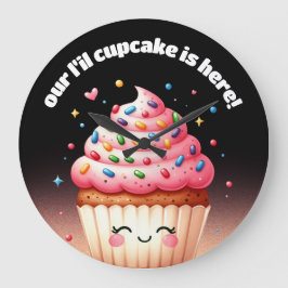 Schattigee L'il Cupcake Sprinkles Nursery Grote Klok