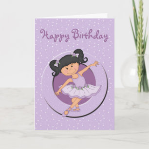 Schattigee Lila Ballerina 3 Verjaardag Kaart
