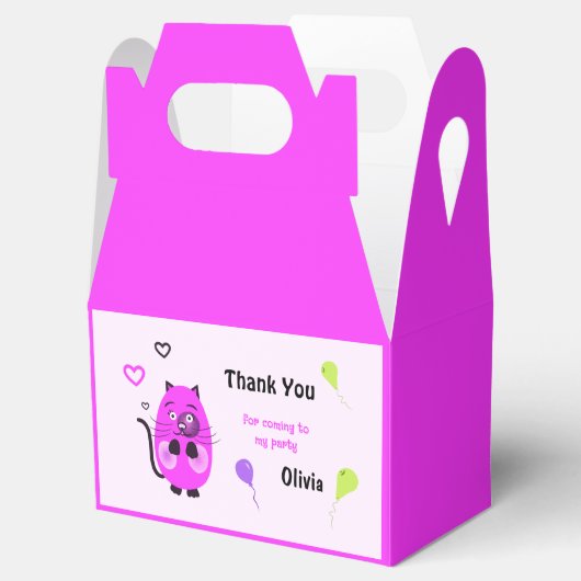 Schattigee lila kat bedankdoosjes (Geopend)