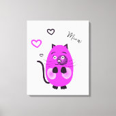 Schattigee lila kat canvas afdruk (Voorkant)