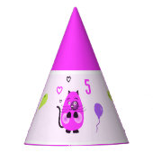 Schattigee lila kat feesthoedjes (Voorkant)