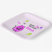 Schattigee lila kat papieren bordje (Gebogen)