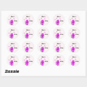 Schattigee lila kat ronde sticker (Vel)