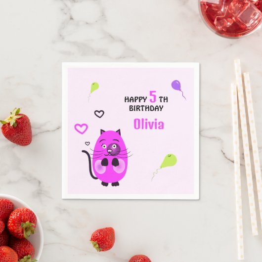 Schattigee lila kat servet (Insitu)