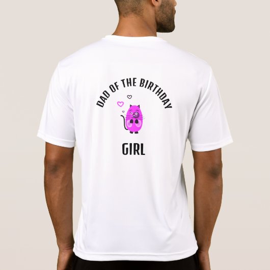 Schattigee lila kat t-shirt (Achterkant)