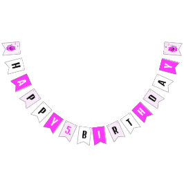 Schattigee lila kat vlaggetjes