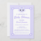 Schattigee Lila Paarse Cartoon Cat Kitten Baby sho Kaart (Voorkant)