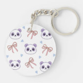 Schattigee Lila Panda Pattern Sleutelhanger – Kawa (Achterkant)