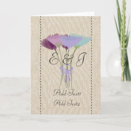 Schattigee Lila Peony Bouquet Monogrammed Kaart