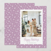 Schattigee Lila Prettige feestdagen Kaart Sterrenf (Voorkant / Achterkant)