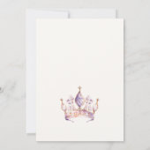 Schattigee Lila Princess Castel Waterverf Baby sho Kaart (Achterkant)