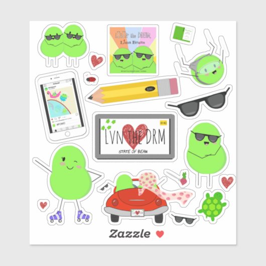 Schattigee Lima Bean Stickers (Vel)