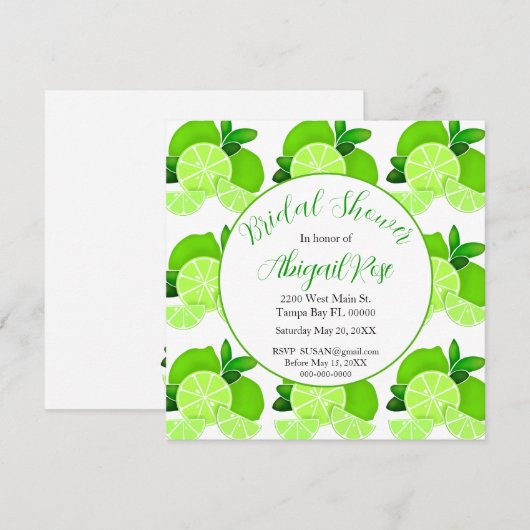 Schattigee limoen citrus Vrijgezellenfeest Kaart (Voorkant / Achterkant)