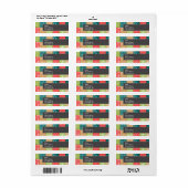 Schattigee limoengroen, turkoois en roodgloeiend etiket (Full Sheet)