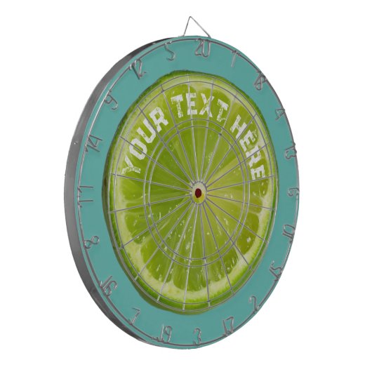 Schattigee limoengroene citroenvrucht dartbord (Voorkant Links)