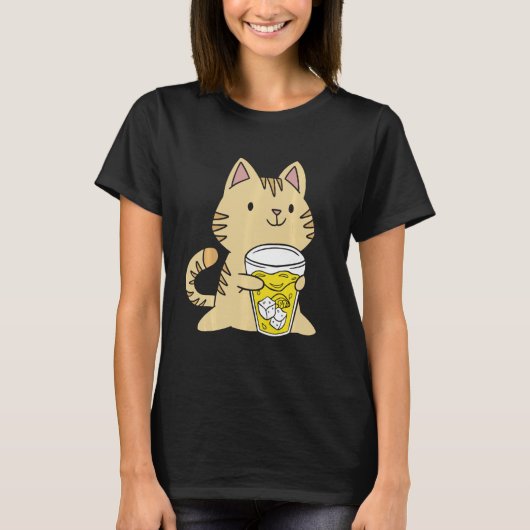 Schattigee limonade stand Cat Funny Lemon Citrus J T-shirt (Voorkant)