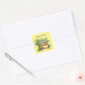 Schattigee limonade stand toevoegen Bedrijfsnaam Vierkante Sticker (Envelop)