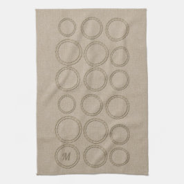 Schattigee linnen look monogrammed cirkels Patroon Theedoek