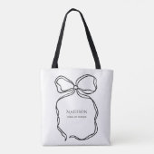 Schattigee lint doedel gepersonaliseerde Maid of H Tote Bag (Achterkant)