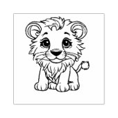 Schattigee Lion Cub Outline Cartoon Tekening Rubberstempel (Afrduk)