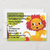 Schattigee Lion Cub verjaardagsfeestje uitnodiging (Achterkant)