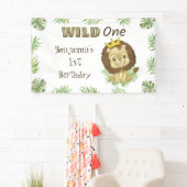 Schattigee Lion King 1e verjaardag Wild One Birthd Spandoek (Insitu)