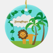 Schattigee Lion Oerwoud Palmbomen Keramisch Ornament (Achterkant)