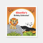 Schattigee Lion Safari Tropical Oerwoud Cartoon Ve Servet (Voorkant)