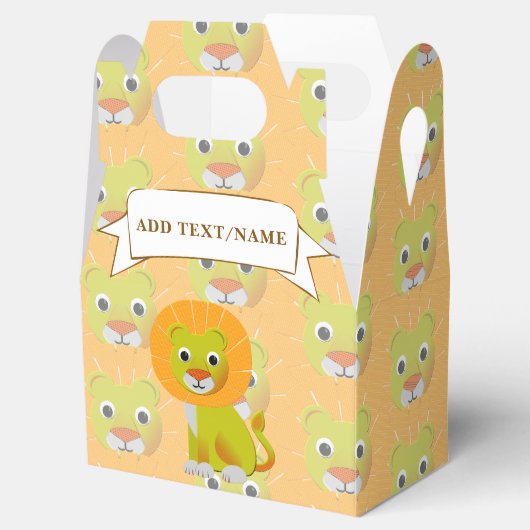 Schattigee Lion Tekening Afdrukpatroon Bedankdoosjes (Geopend)