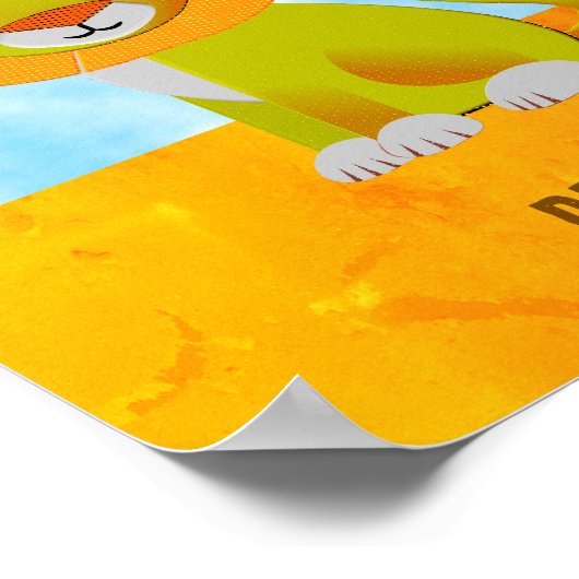 Schattigee Lion Tekening  Print Aangepast (Hoek)