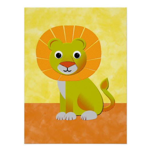 Schattigee Lion Tekening  Print Aangepast Perfect Poster (Voorkant)