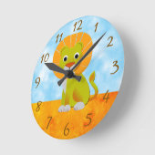 Schattigee Lion Tekening  Print Aangepast Ronde Klok (Hoek)